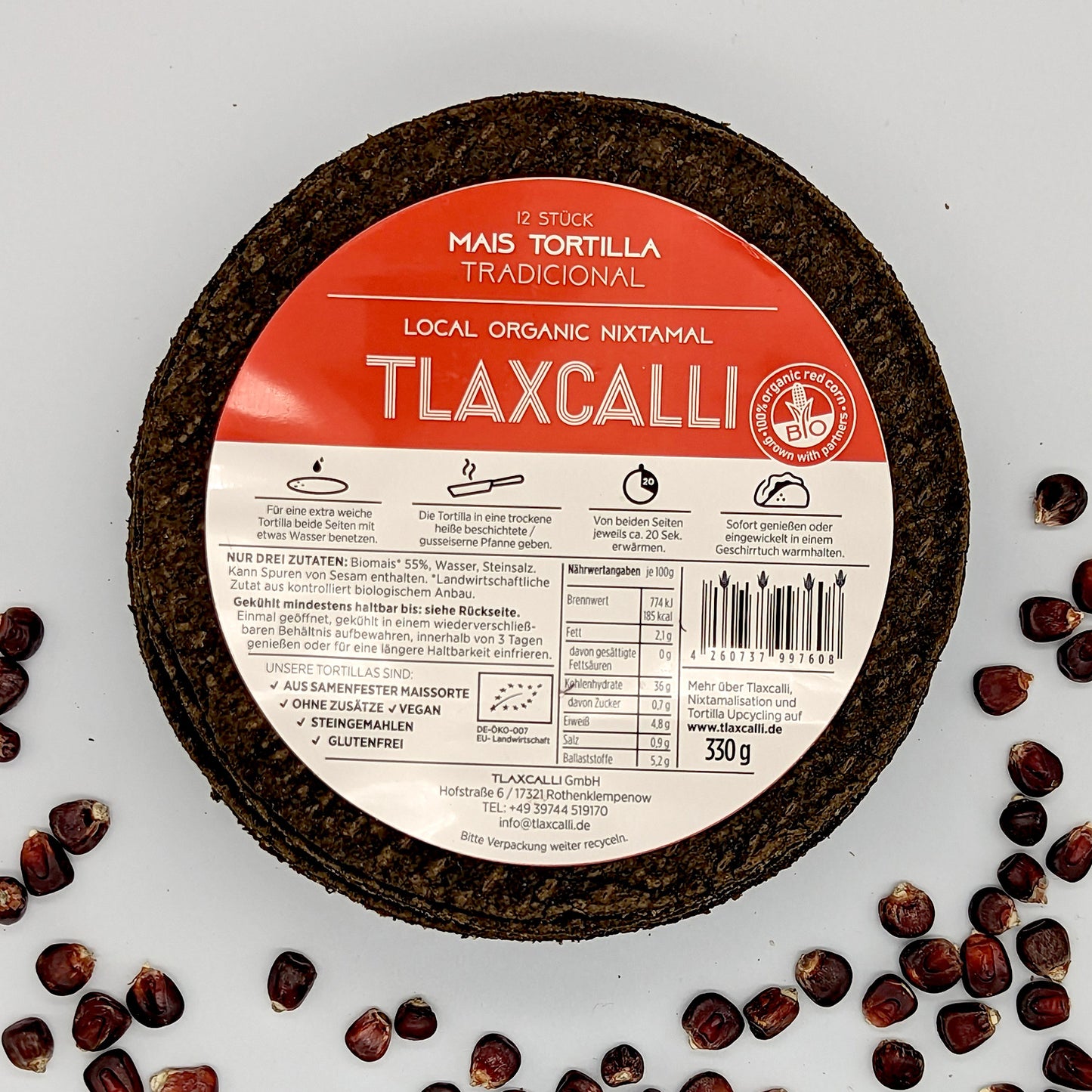 Mais Tortilla Tradicional rot 12 Stück (⌀ 15 cm)