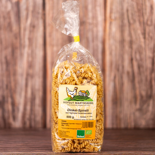 Dinkel-Spirelli mit Ei